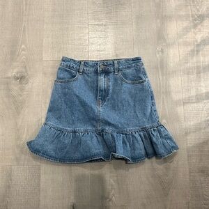 Denim Ruffle Skirt Brandy Melville